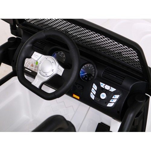 Brothers terénní auto na baterii Bílá + Dálkový + Pomalý Start + EVA + LED MP3