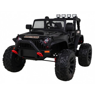 Brothers bateriově napájené off-road auto černé + dálkové ovládání + pomalý start + EVA + LED MP3