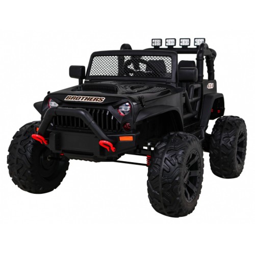 Brothers bateriově napájené off-road auto černé + dálkové ovládání + pomalý start + EVA + LED MP3