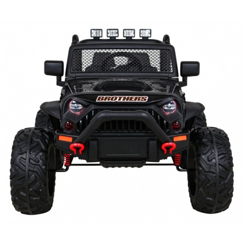 Brothers bateriově napájené off-road auto černé + dálkové ovládání + pomalý start + EVA + LED MP3
