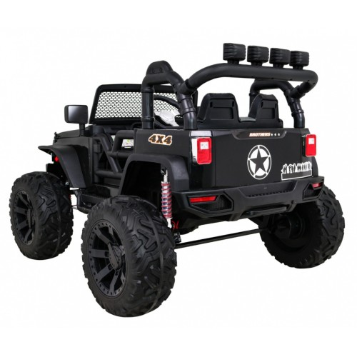 Brothers bateriově napájené off-road auto černé + dálkové ovládání + pomalý start + EVA + LED MP3
