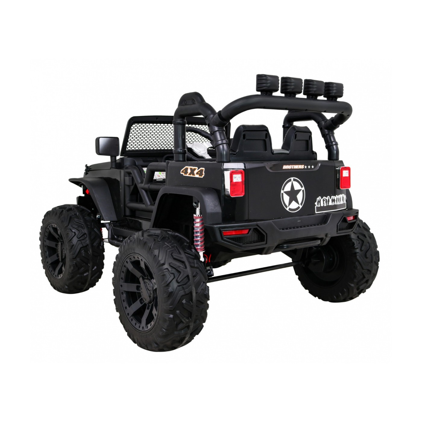 Brothers bateriově napájené off-road auto černé + dálkové ovládání + pomalý start + EVA + LED MP3