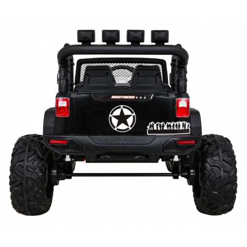 Brothers bateriově napájené off-road auto černé + dálkové ovládání + pomalý start + EVA + LED MP3