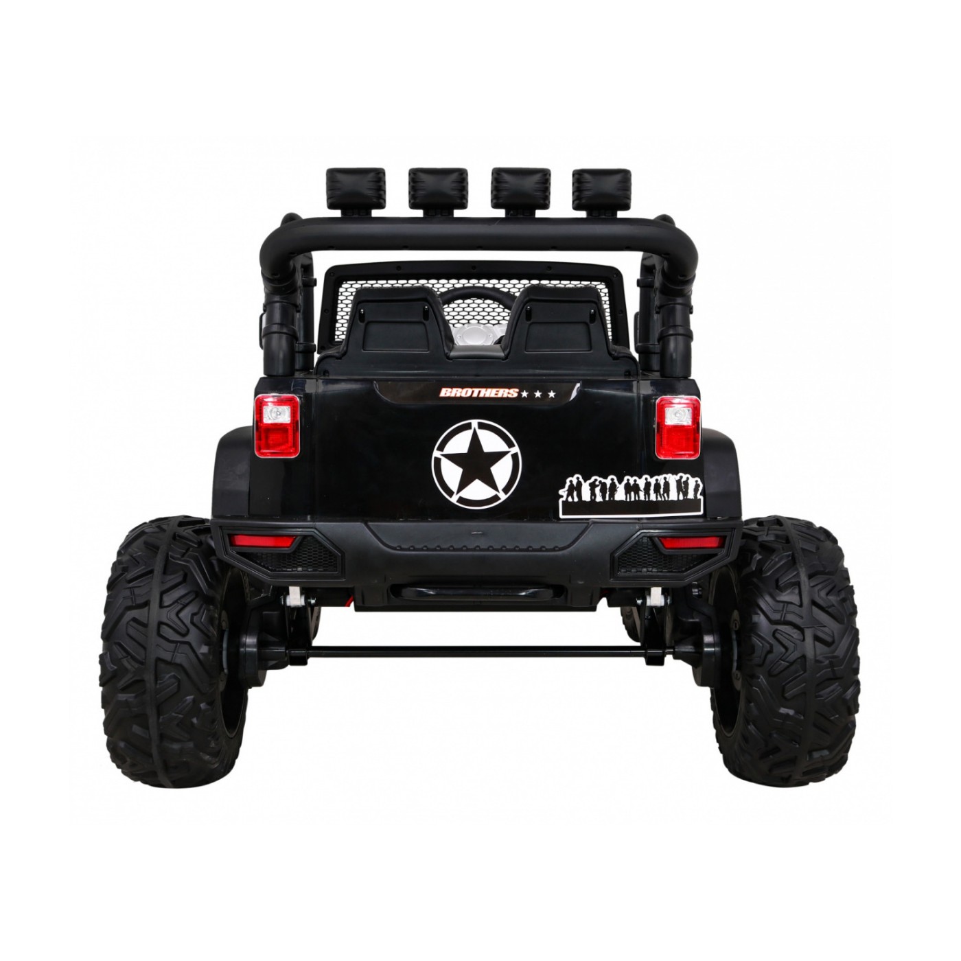 Brothers bateriově napájené off-road auto černé + dálkové ovládání + pomalý start + EVA + LED MP3