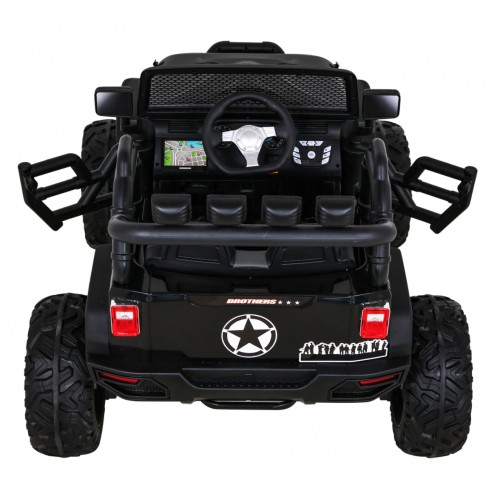 Brothers bateriově napájené off-road auto černé + dálkové ovládání + pomalý start + EVA + LED MP3
