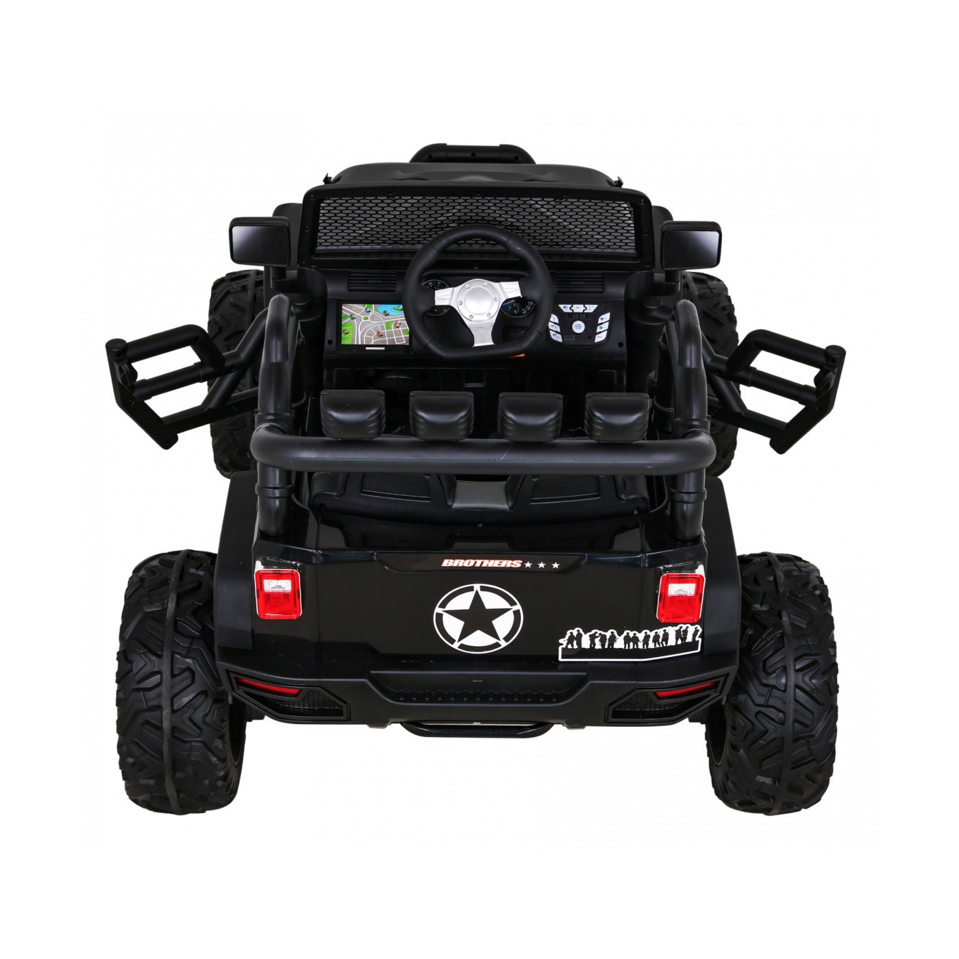 Brothers bateriově napájené off-road auto černé + dálkové ovládání + pomalý start + EVA + LED MP3