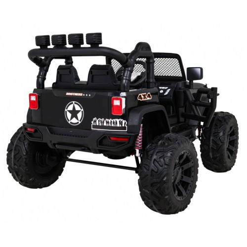 Brothers bateriově napájené off-road auto černé + dálkové ovládání + pomalý start + EVA + LED MP3