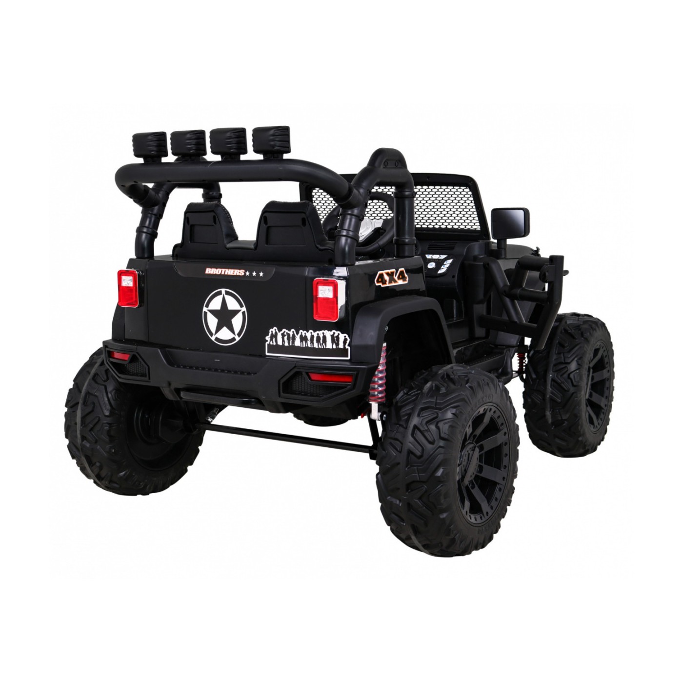 Brothers bateriově napájené off-road auto černé + dálkové ovládání + pomalý start + EVA + LED MP3
