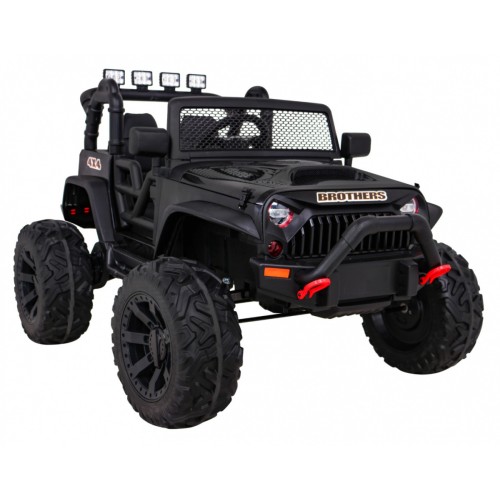 Brothers bateriově napájené off-road auto černé + dálkové ovládání + pomalý start + EVA + LED MP3