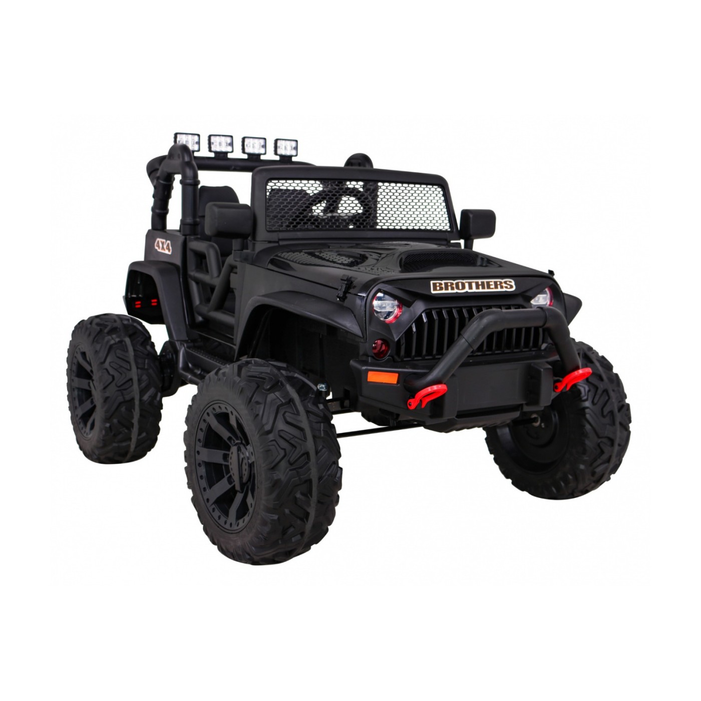 Brothers bateriově napájené off-road auto černé + dálkové ovládání + pomalý start + EVA + LED MP3