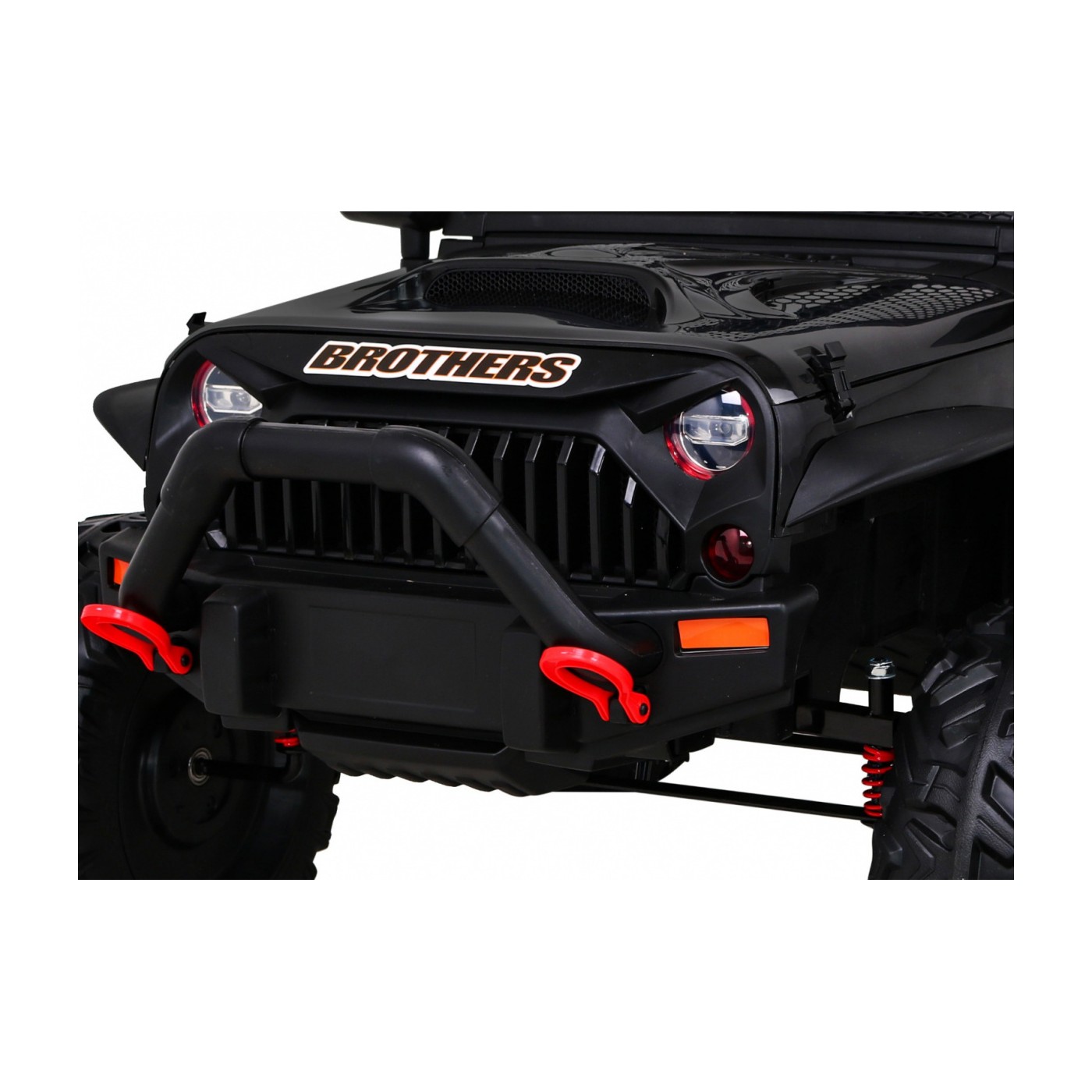 Brothers bateriově napájené off-road auto černé + dálkové ovládání + pomalý start + EVA + LED MP3