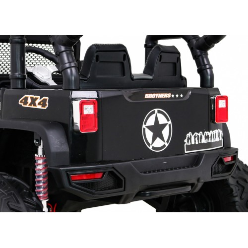 Brothers bateriově napájené off-road auto černé + dálkové ovládání + pomalý start + EVA + LED MP3
