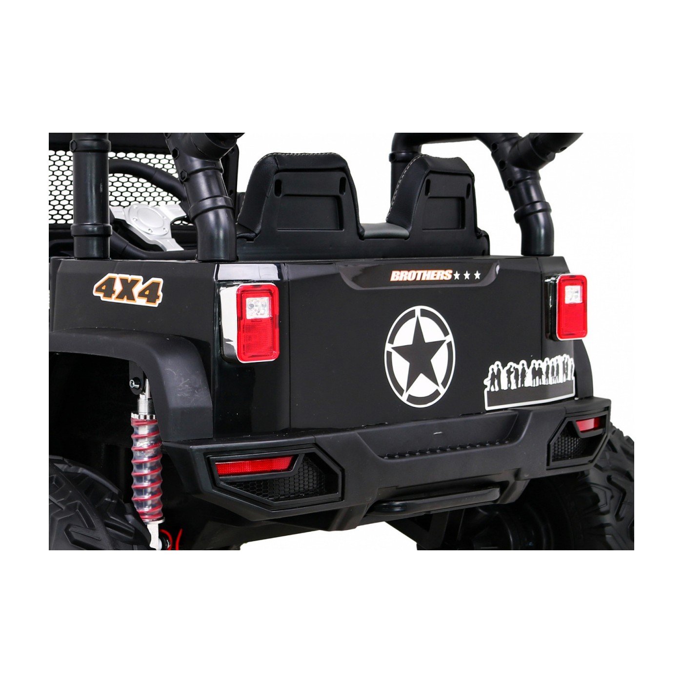 Brothers bateriově napájené off-road auto černé + dálkové ovládání + pomalý start + EVA + LED MP3