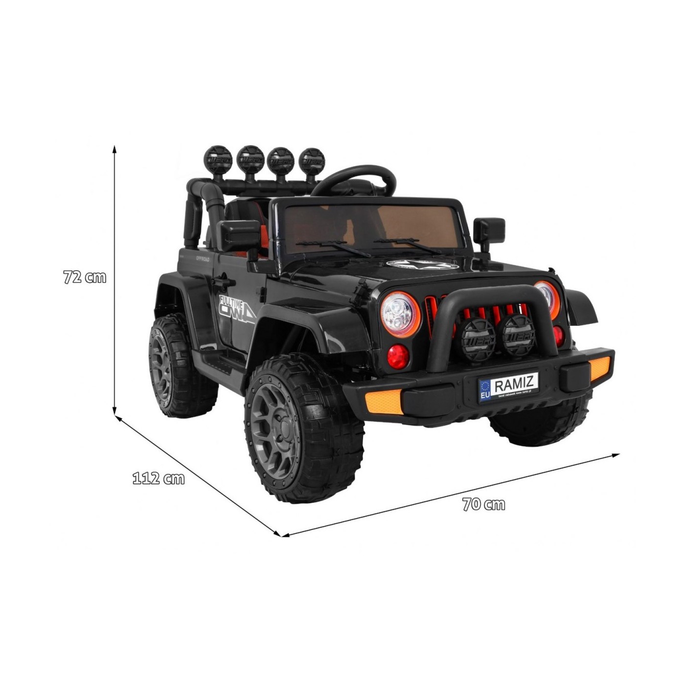 Offroadové vozidlo 4WD na plný úvazek černé