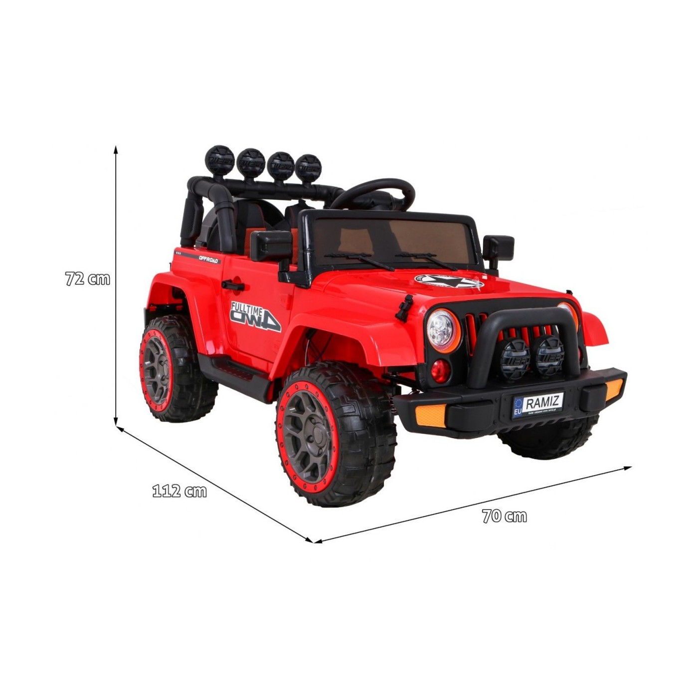 Offroadové vozidlo 4WD na plný úvazek červené