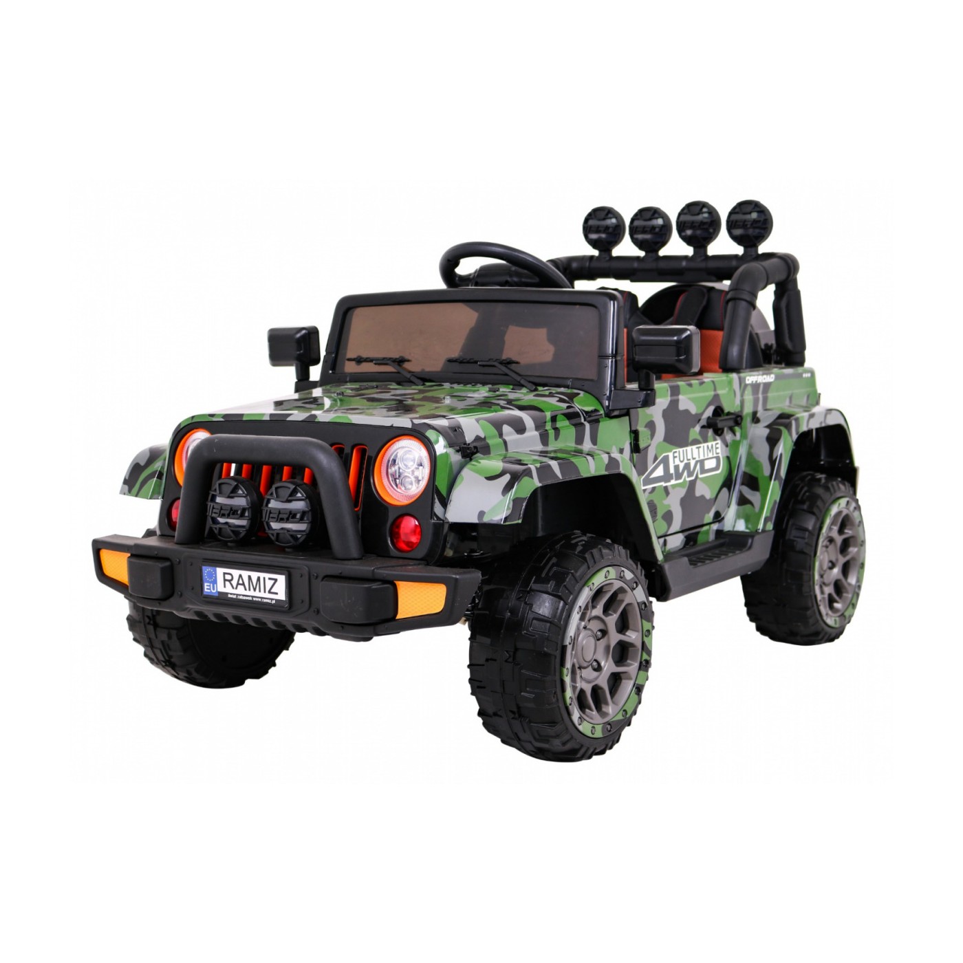 Terénní auto na plný úvazek 4WD Dětský lak Moro + Naped 4x4 + Dálkové ovládání + Audio LED + Úložný box