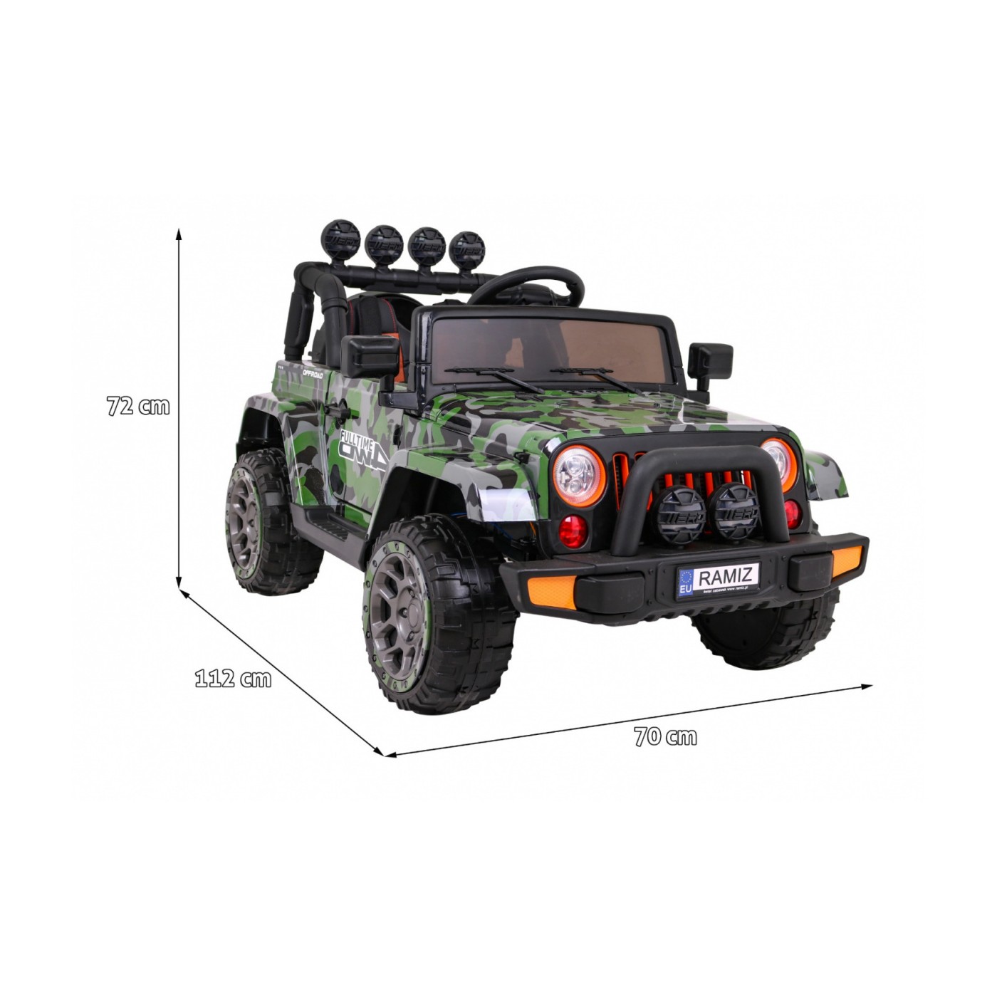 Terénní auto na plný úvazek 4WD Dětský lak Moro + Naped 4x4 + Dálkové ovládání + Audio LED + Úložný box