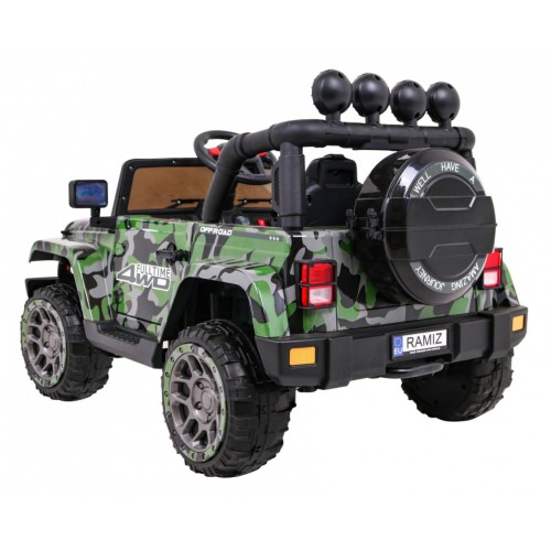 Terénní auto na plný úvazek 4WD Dětský lak Moro + Naped 4x4 + Dálkové ovládání + Audio LED + Úložný box