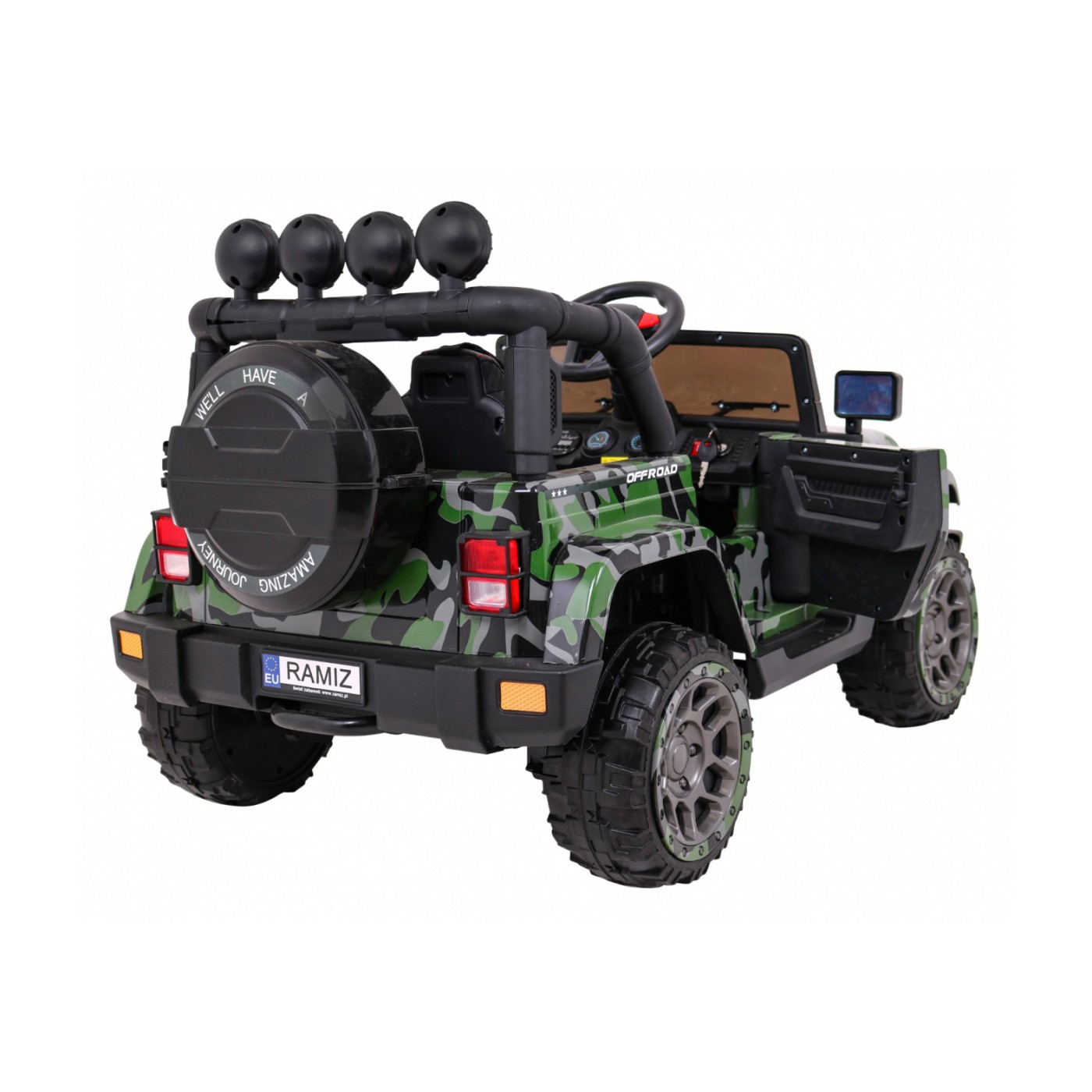 Terénní auto na plný úvazek 4WD Dětský lak Moro + Naped 4x4 + Dálkové ovládání + Audio LED + Úložný box