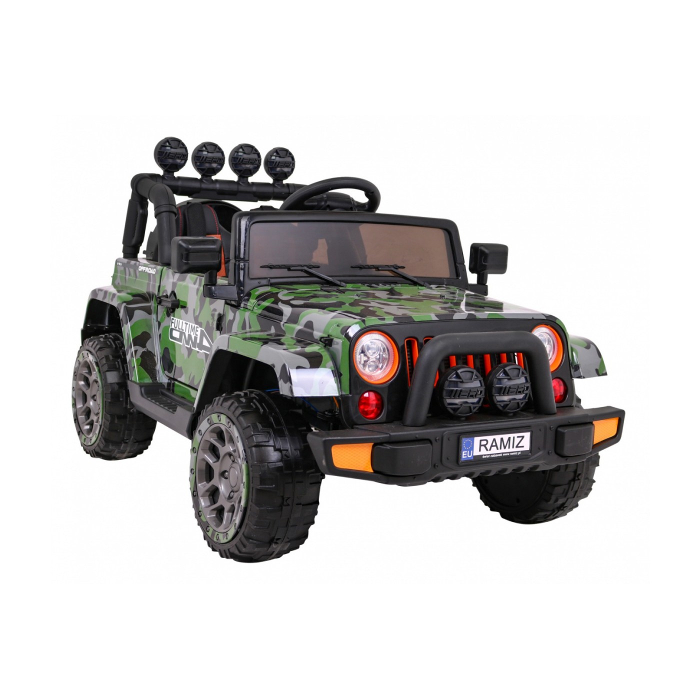 Terénní auto na plný úvazek 4WD Dětský lak Moro + Naped 4x4 + Dálkové ovládání + Audio LED + Úložný box
