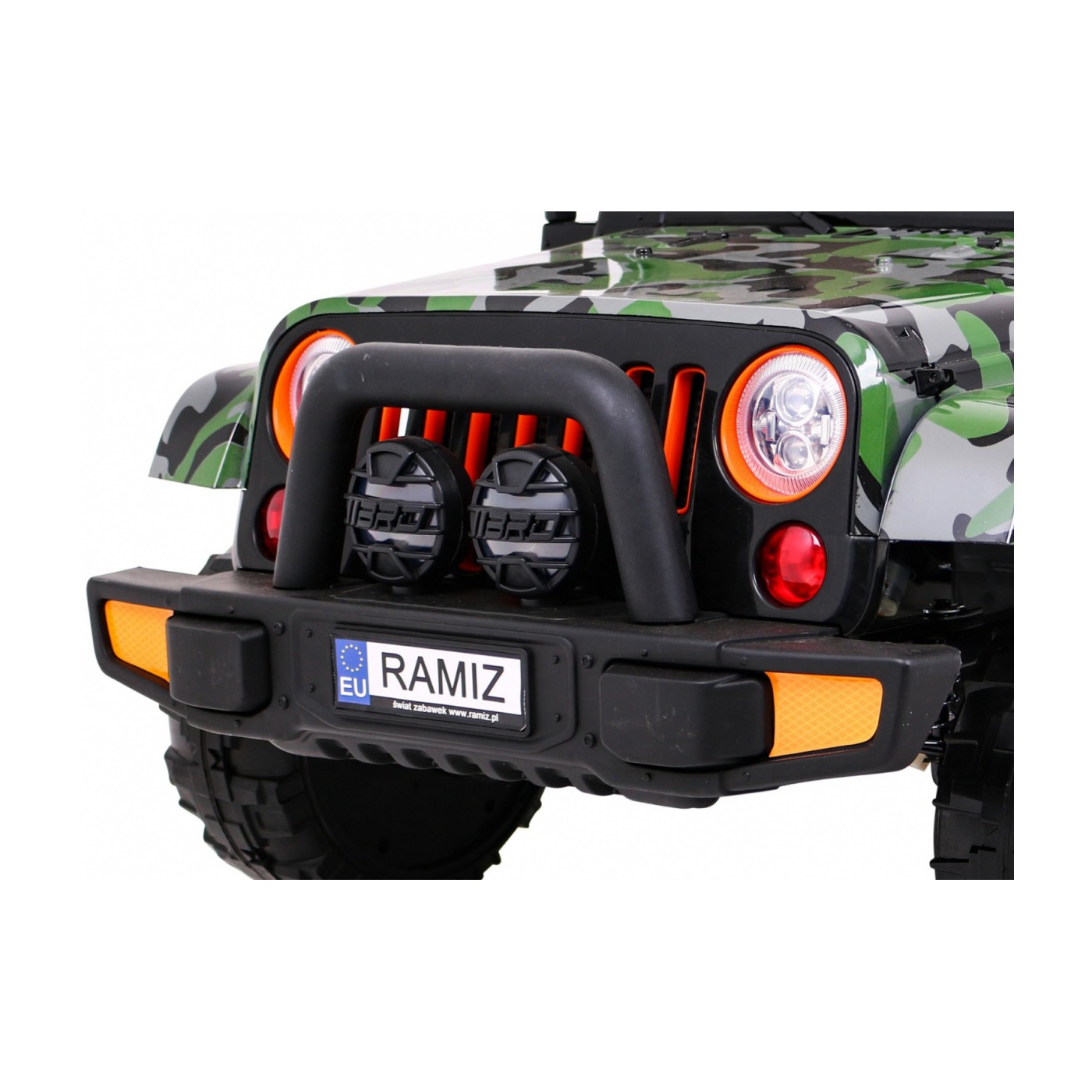 Terénní auto na plný úvazek 4WD Dětský lak Moro + Naped 4x4 + Dálkové ovládání + Audio LED + Úložný box