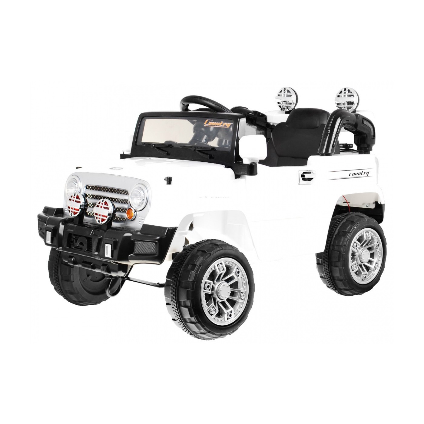JJ Kids Bateriově napájené off-road auto bílé dálkové úložiště Light Audio
