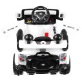 JJ Kids Bateriově napájené off-road auto bílé dálkové úložiště Light Audio