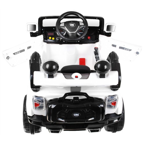 JJ Kids Bateriově napájené off-road auto bílé dálkové úložiště Light Audio