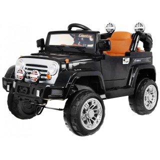 JJ Kids Bateriově napájené off-road auto černé dálkové úložiště Light Audio