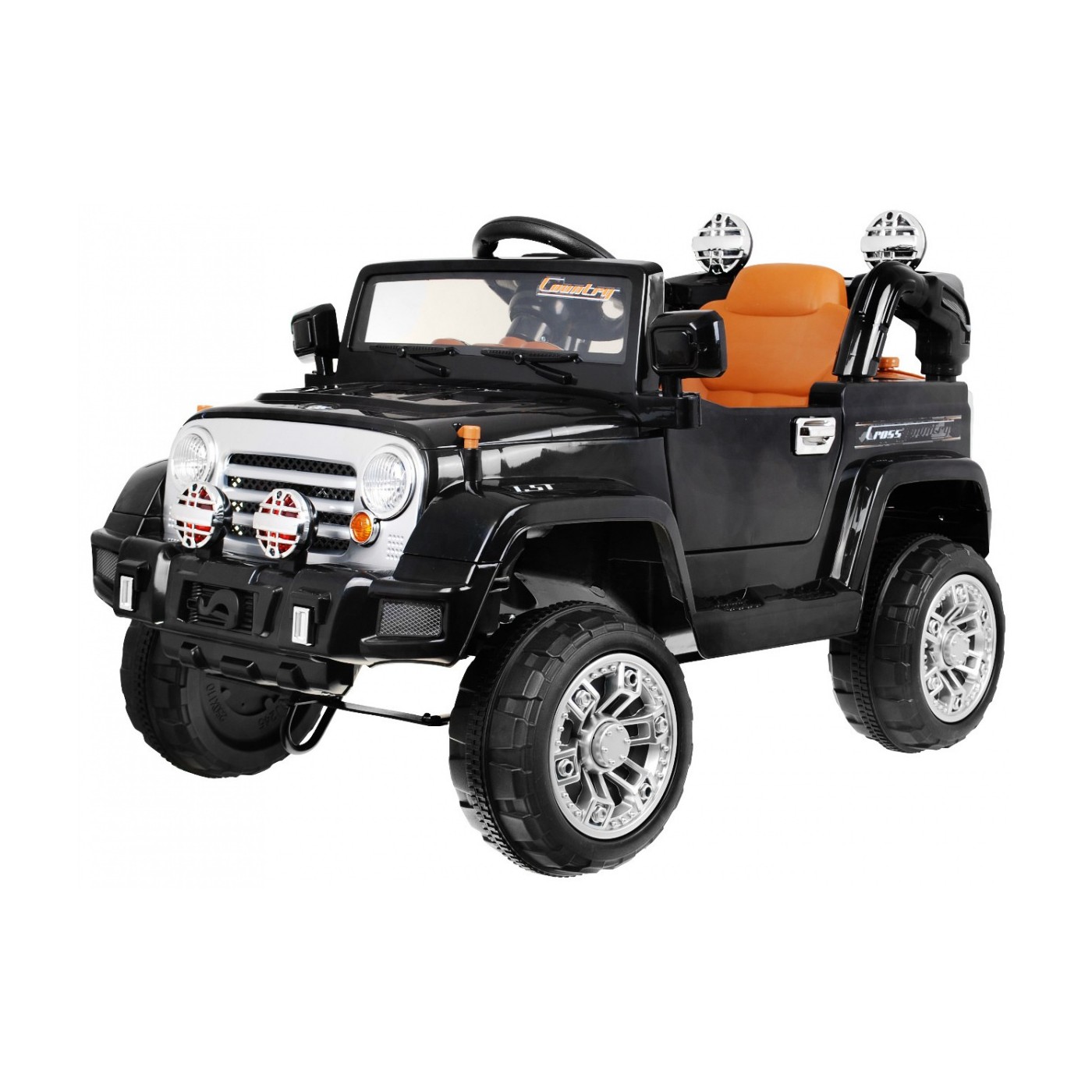 JJ Kids Bateriově napájené off-road auto černé dálkové úložiště Light Audio