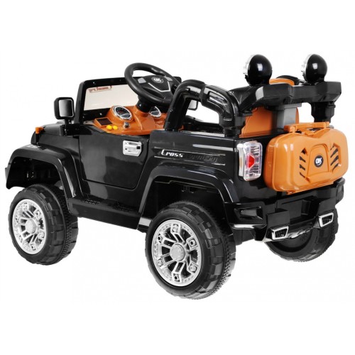 JJ Kids Bateriově napájené off-road auto černé dálkové úložiště Light Audio