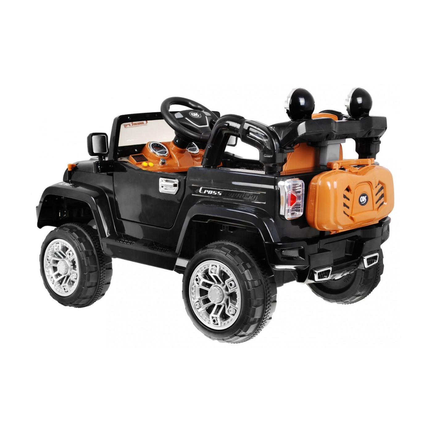 JJ Kids Bateriově napájené off-road auto černé dálkové úložiště Light Audio