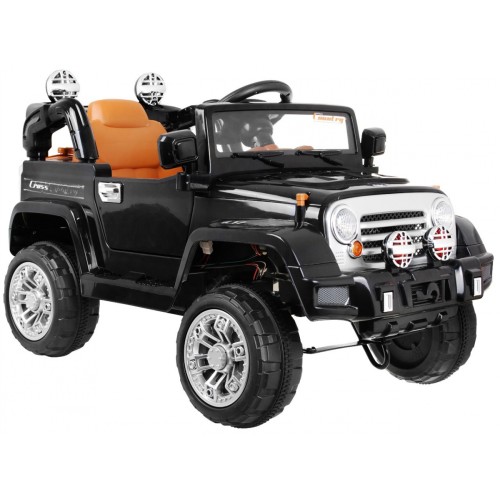 JJ Kids Bateriově napájené off-road auto černé dálkové úložiště Light Audio