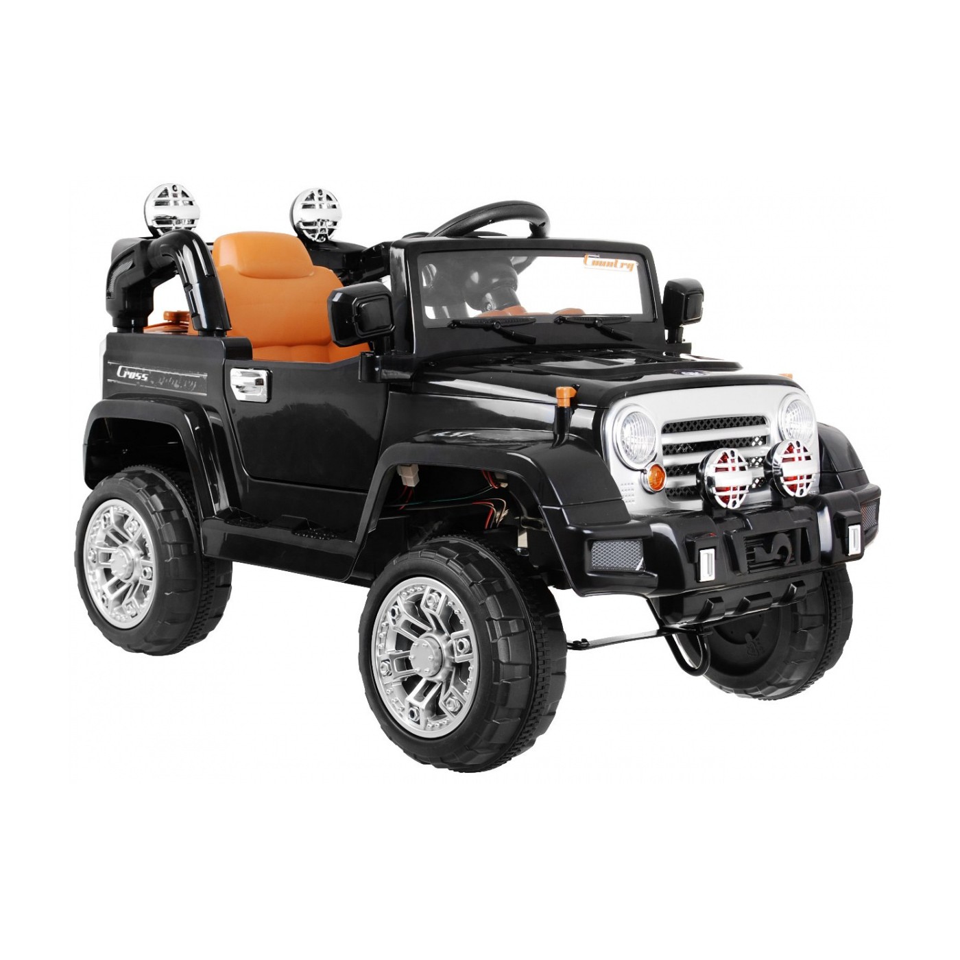 JJ Kids Bateriově napájené off-road auto černé dálkové úložiště Light Audio