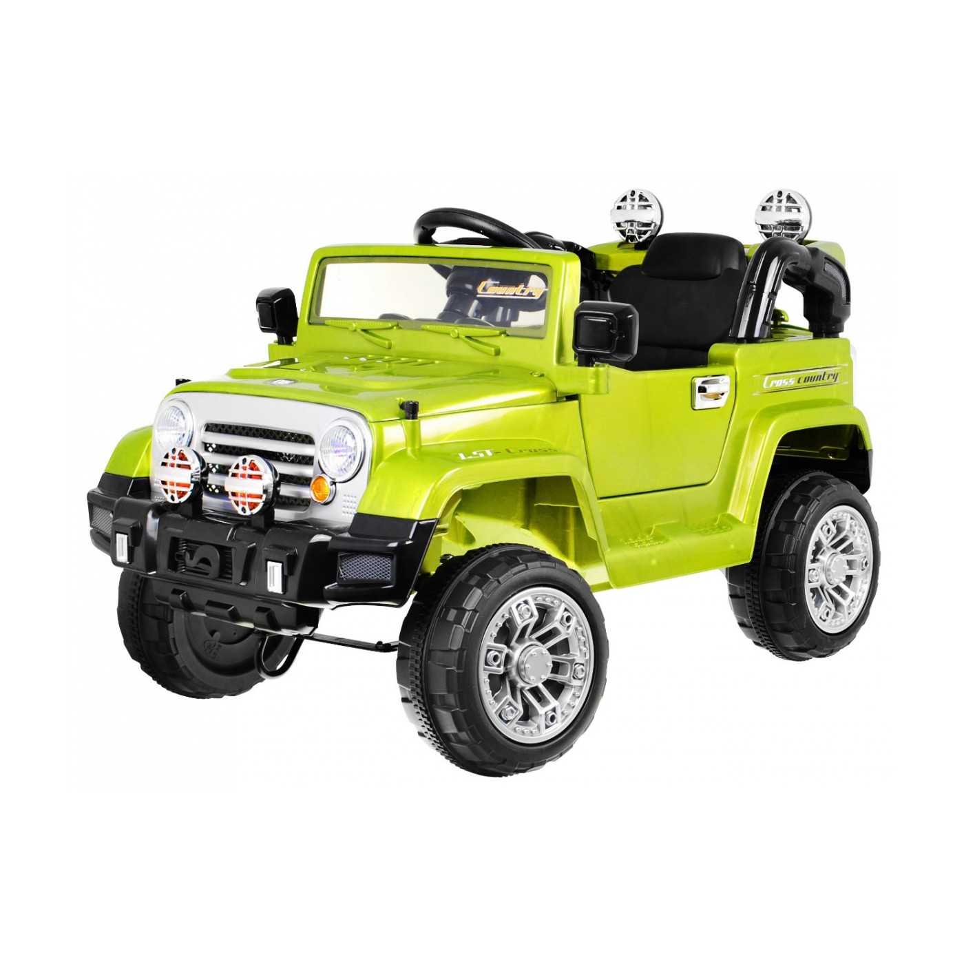 JJ Bateriově napájené off-road auto děti zelené dálkové úložiště Light Audio