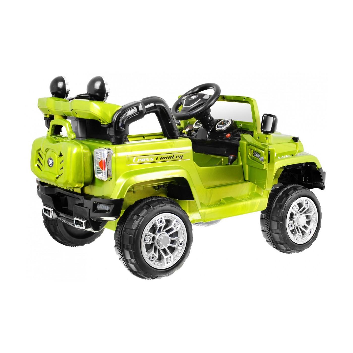 JJ Bateriově napájené off-road auto děti zelené dálkové úložiště Light Audio