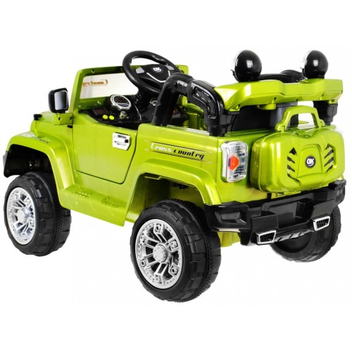 JJ Bateriově napájené off-road auto děti zelené dálkové úložiště Light Audio