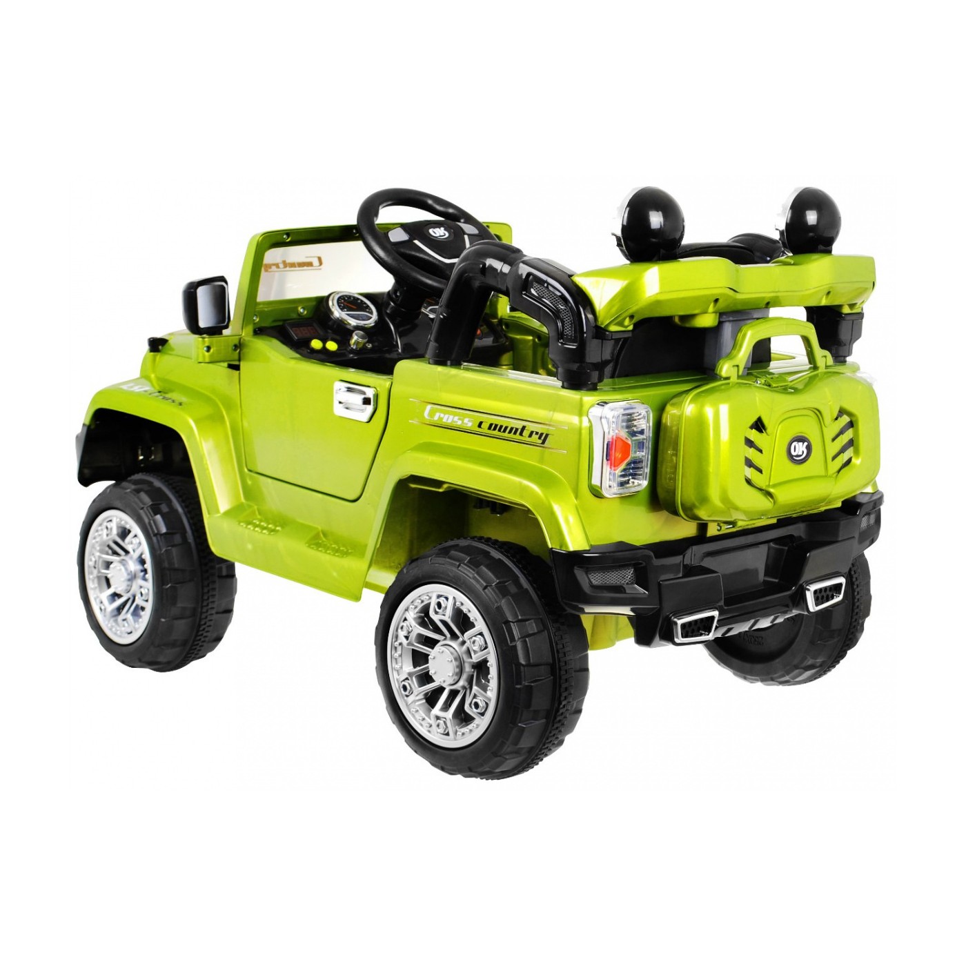 JJ Bateriově napájené off-road auto děti zelené dálkové úložiště Light Audio