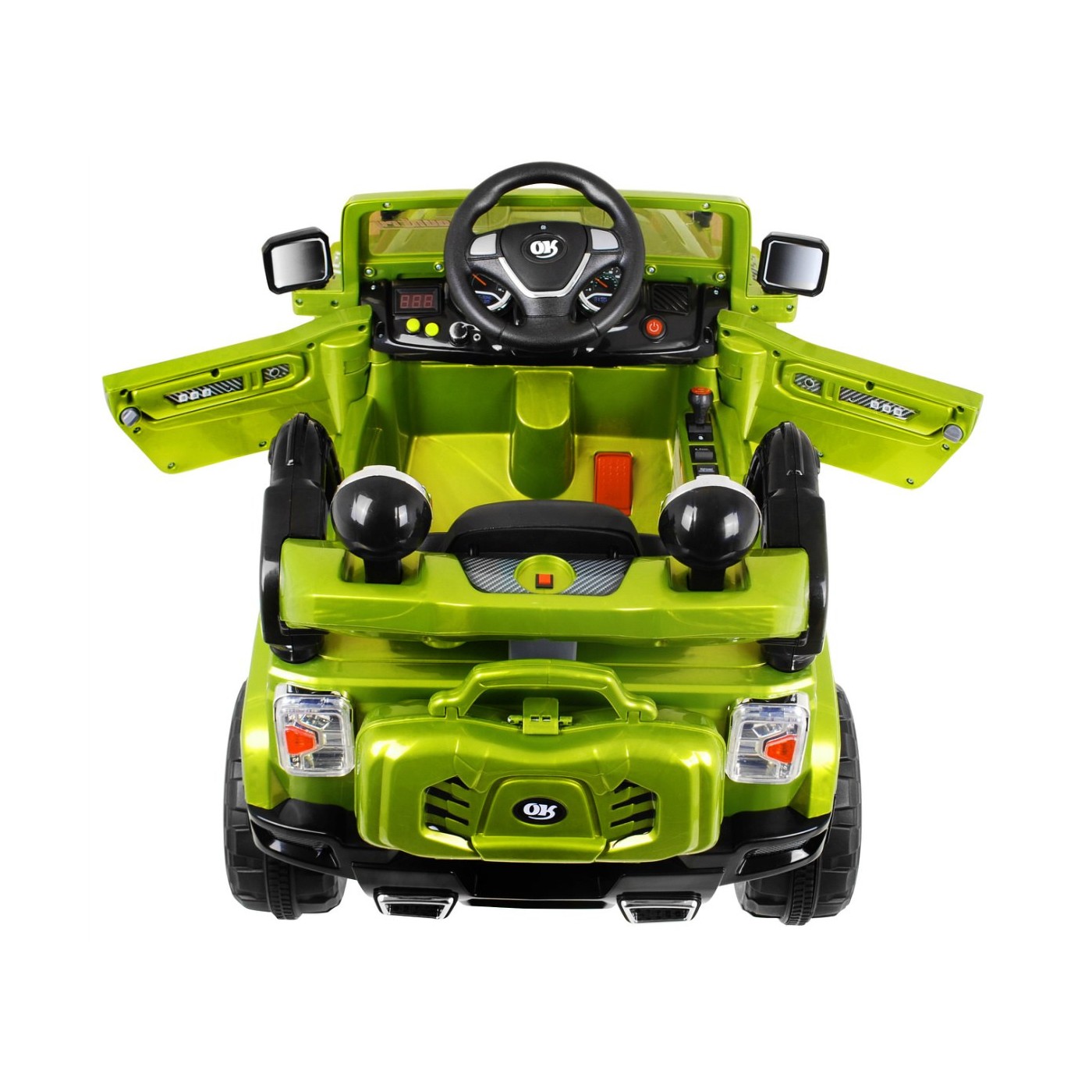JJ Bateriově napájené off-road auto děti zelené dálkové úložiště Light Audio