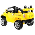 Terénní auto JJ s baterií pro děti žlutý + Remote + Storage + Light + Audio