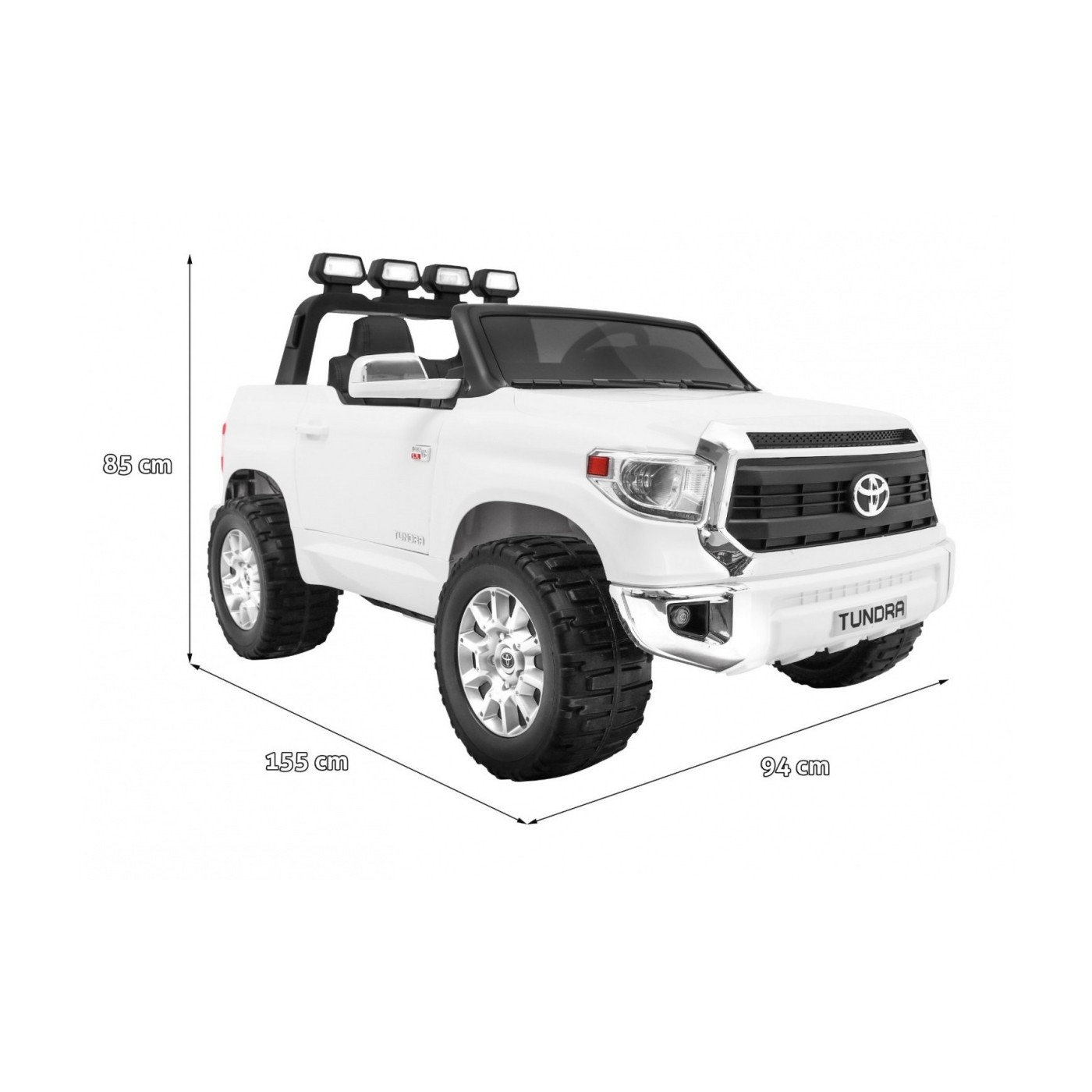 Toyota Tundra XXL dětský bílý dálkový ovladač kufr LED audio EVA pomalý start