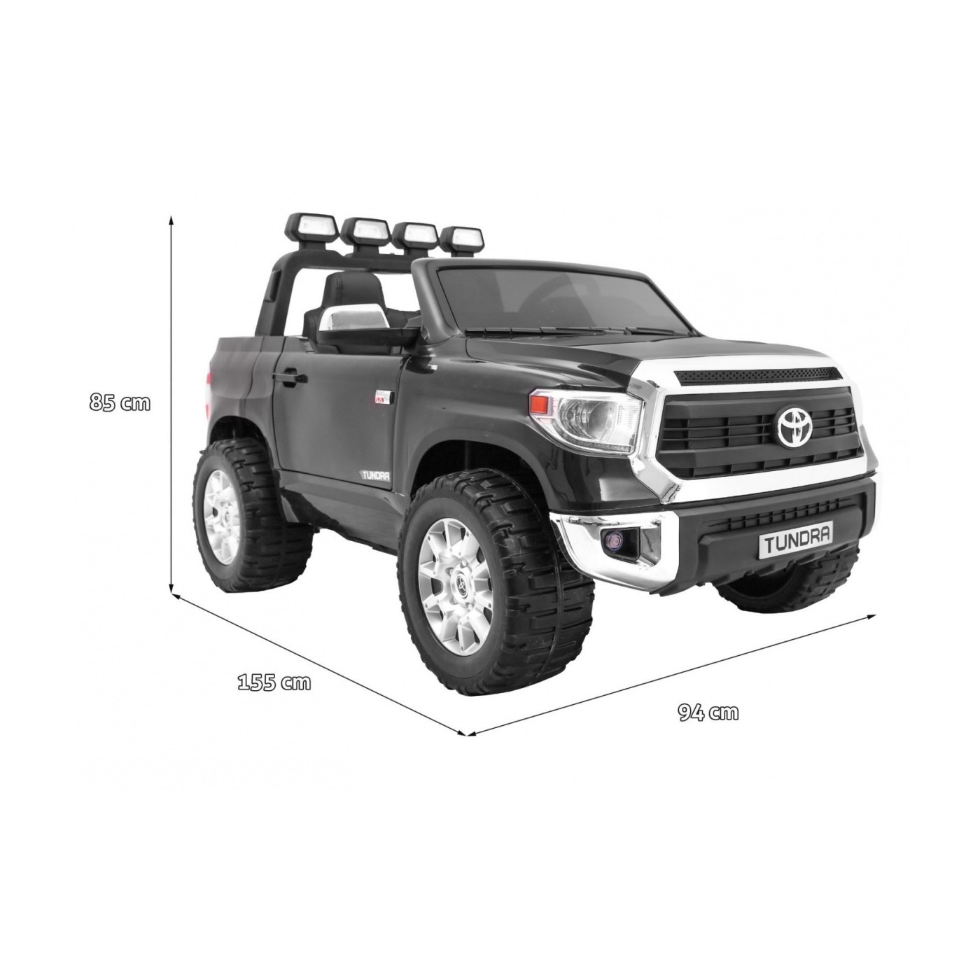 Toyota Tundra XXL Kids černý dálkový ovladač kufr LED audio EVA pomalý start