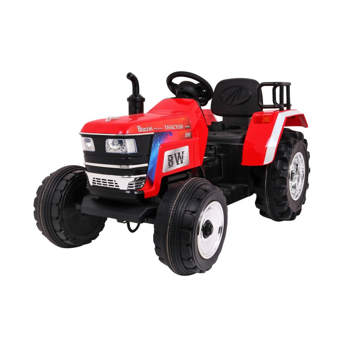 Blazin BW Bateriově napájený traktor Červený Dálkový Pomalý Start Světelné Zvuky