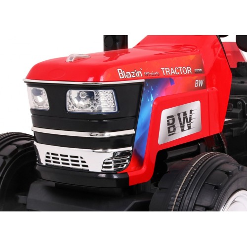 Blazin BW Bateriově napájený traktor Červený Dálkový Pomalý Start Světelné Zvuky