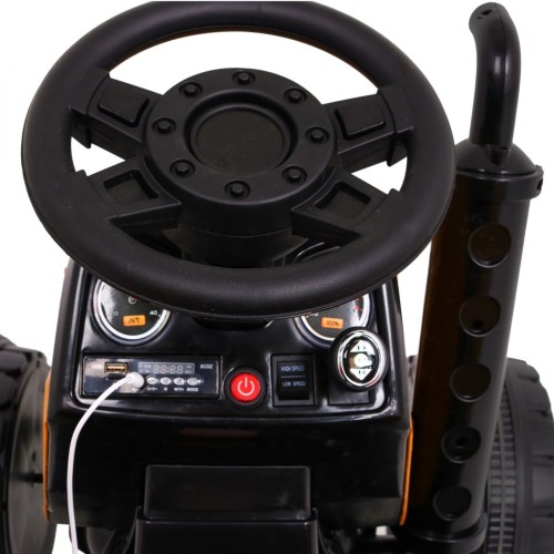 Černobílý traktor Blazin na baterii Žluté dálkové světlo pomalého startu Zvuky