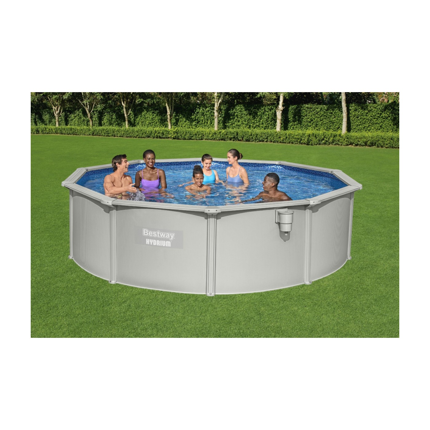 Panelový bazén HYDRIUM 460x120 kulatý 15 stop BESTWAY 8v1 + pískové čerpadlo