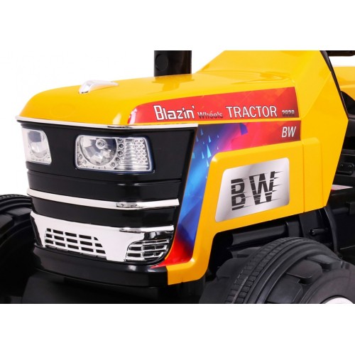 Černobílý traktor Blazin na baterii Žluté dálkové světlo pomalého startu Zvuky
