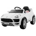 Autko Turbo-S na baterii pro děti bílá + dálkové ovládání + pomalý start + kola EVA + rádio MP3