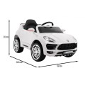 Autko Turbo-S na baterii pro děti bílá + dálkové ovládání + pomalý start + kola EVA + rádio MP3
