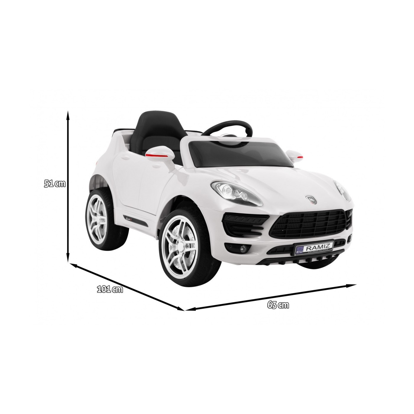 Autko Turbo-S na baterii pro děti bílá + dálkové ovládání + pomalý start + kola EVA + rádio MP3